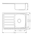 DS 7848 tazón individual con escurridor fregadero de acero inoxidable fregadero de acero inoxidable encimera fregadero bajo encimera